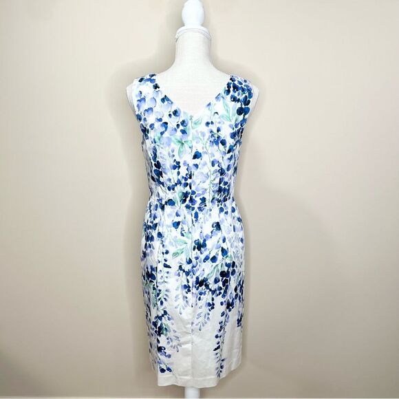 RSVP by Talbots Pastel Floral Sheath Dress Brunch Baby Shower Dress 4 - Picture 5 of 14